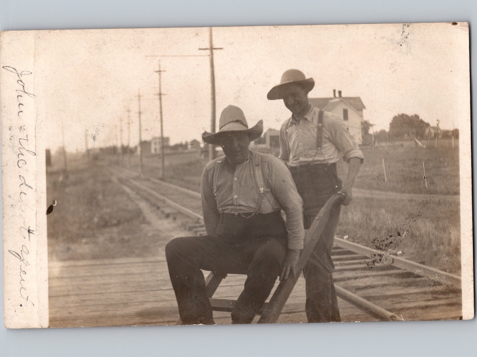 c1908 The Depot Agent NORTH LIBERTY Iowa IA Train Railroad Johnson County RPPC