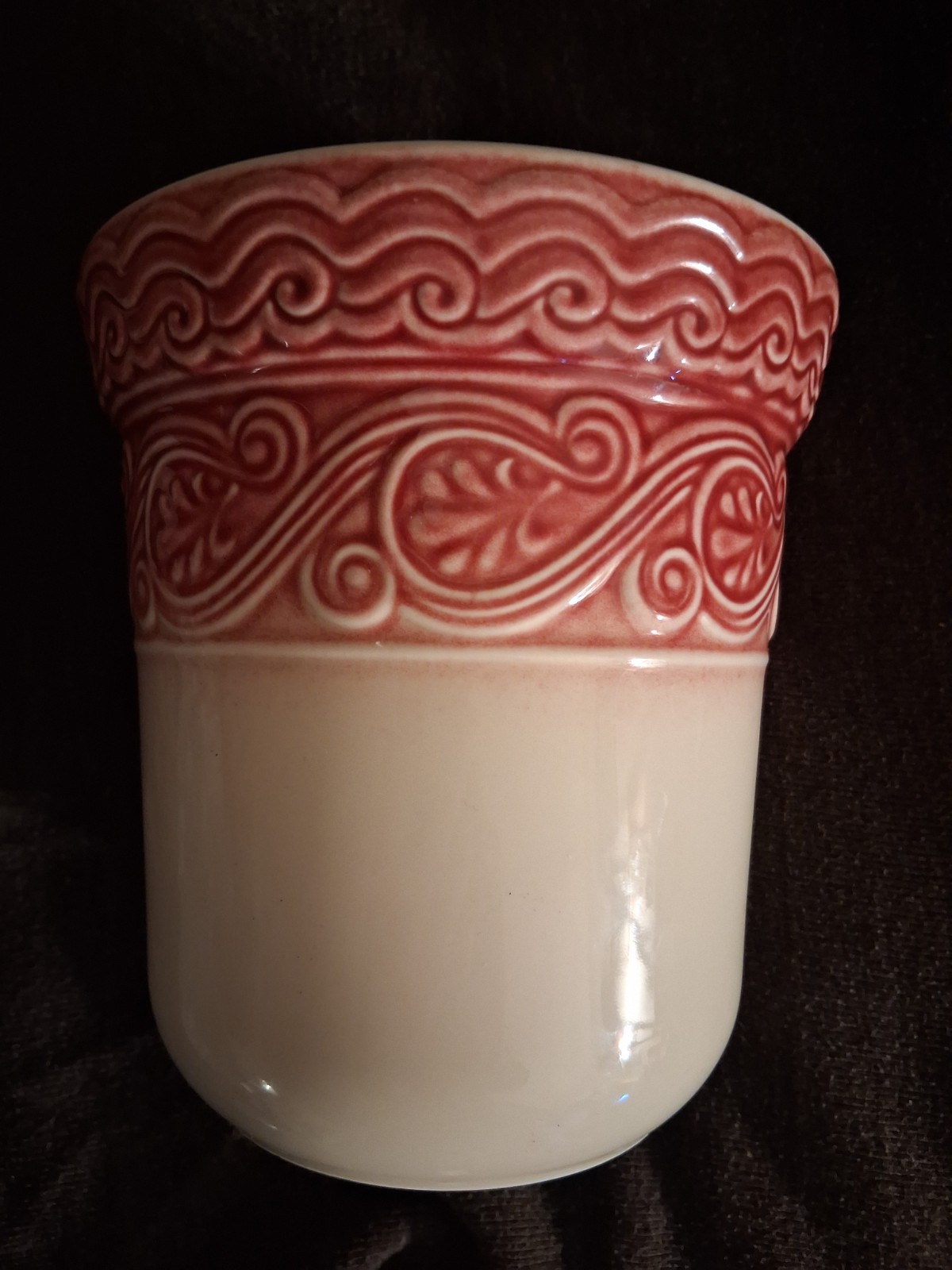 Longaberger American CRAFTS USA Original ACO Pottery 2 Quart Crock  paprika