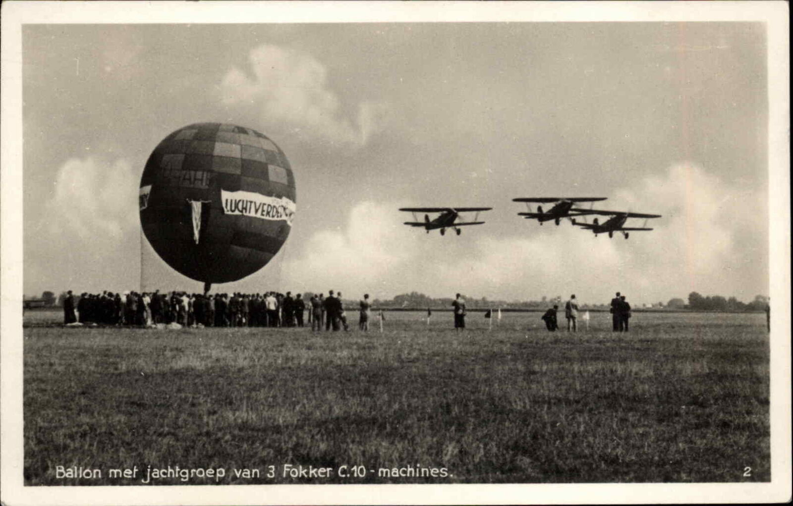 Aviation Airplanes & Hot Air Balloon Jachtgroep van 3 Fokker C.10 c1920s RPPC