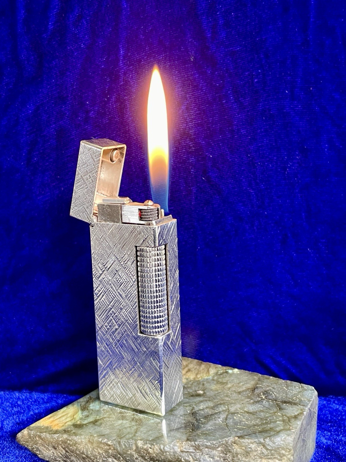Dunhill Lighter Vintage Silver Rollagas Mint Condition Works 1 Year Warranty
