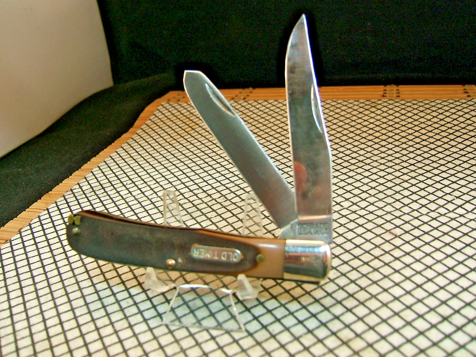 SCHRADE OLD TIMER 96OT BEARHEAD TRAPPER USA VINT. 1960\'S CARBON STEEL FOLD KNIFE