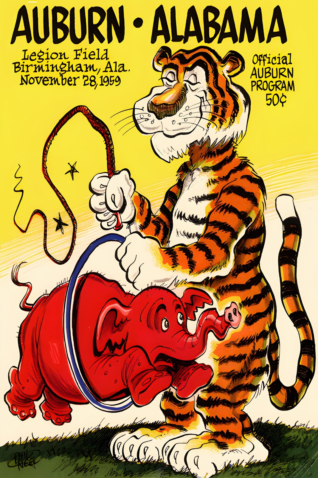 Auburn vs Alabama 1959 Football Program Poster 🏈 16x24” Premium 💎 Art Print