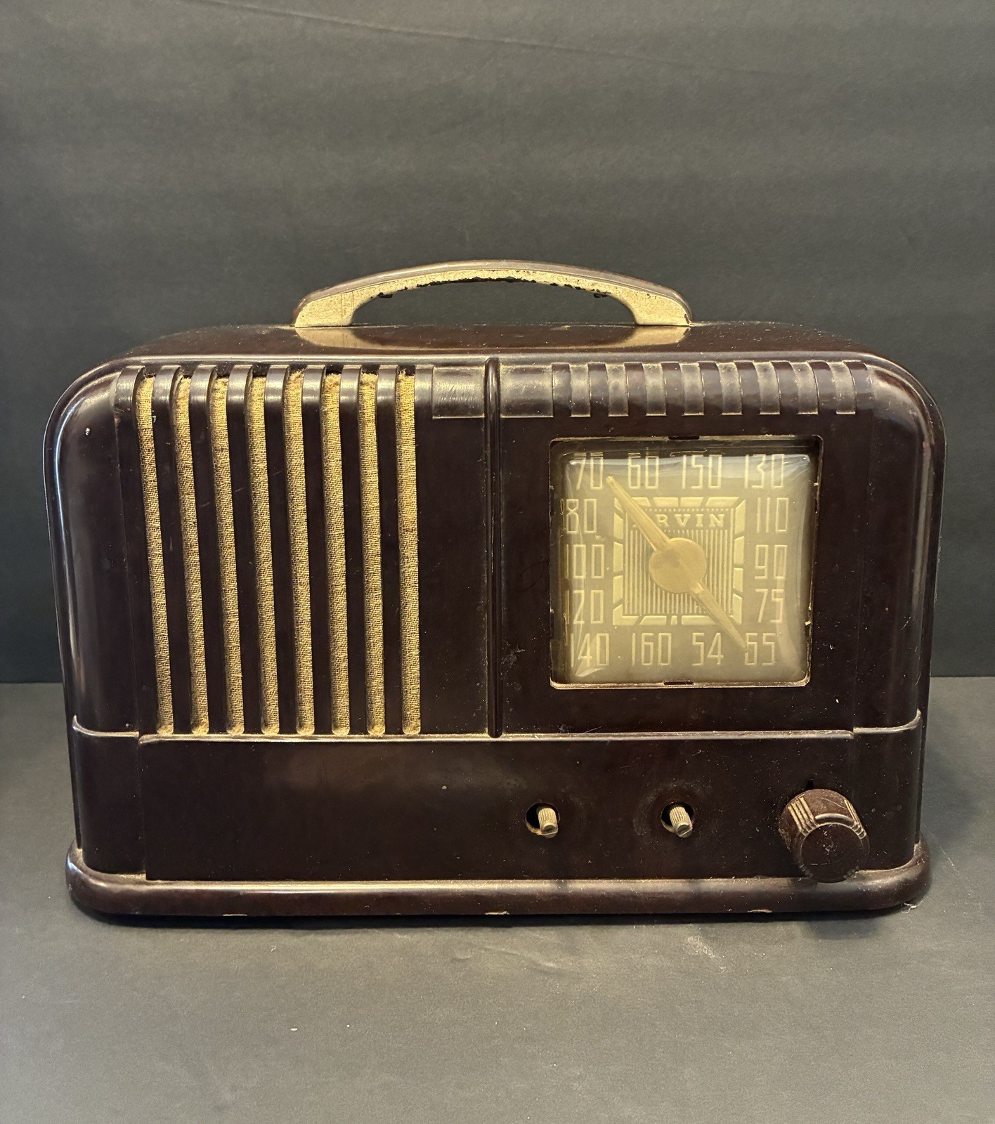 Vintage 1940s Arvin Model #664 Dark Brown Bakelite Tabletop Tube Radio..PARTS