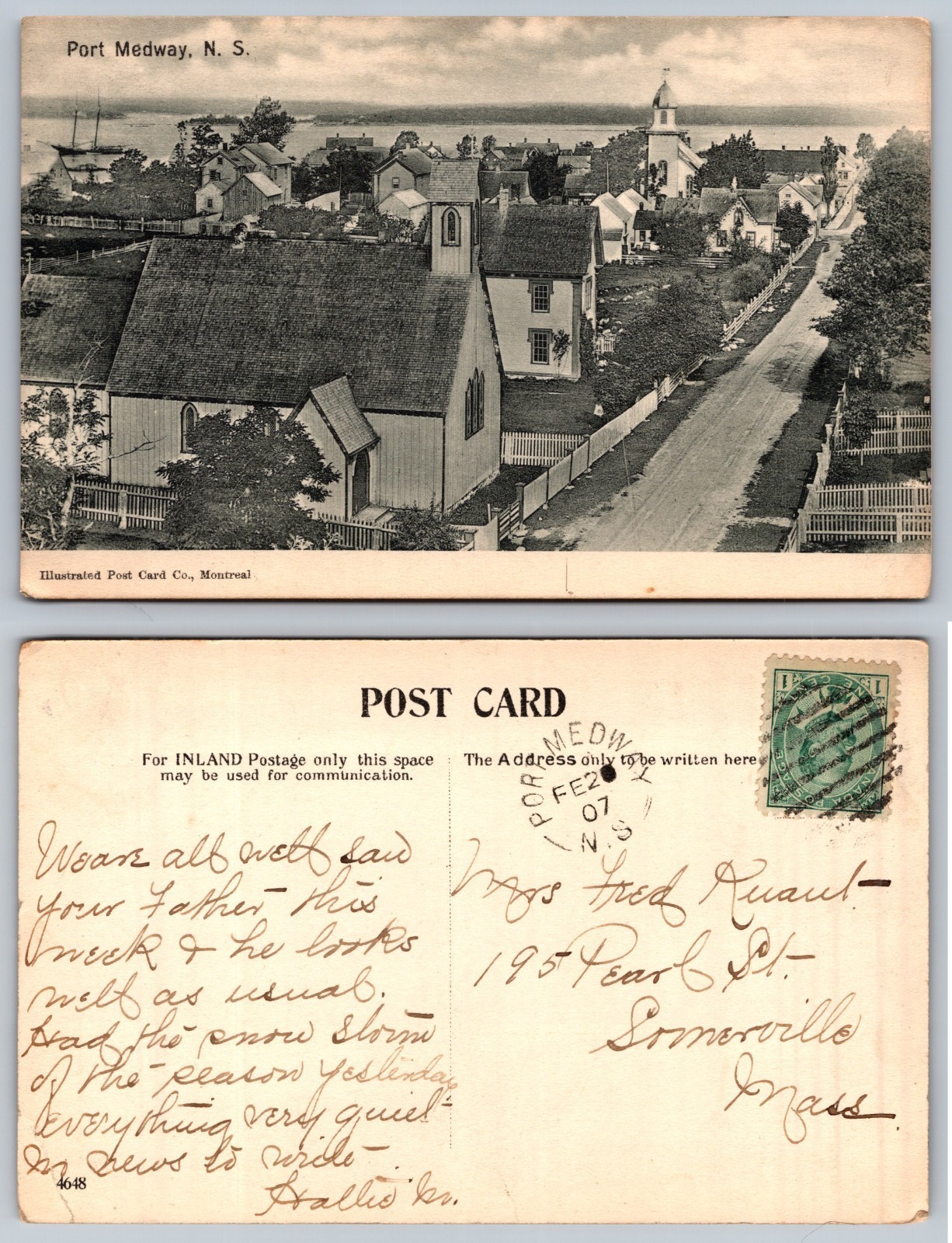 Antique Postcard Port Medway N.S. Street View Illustrated Post Card Co 1907