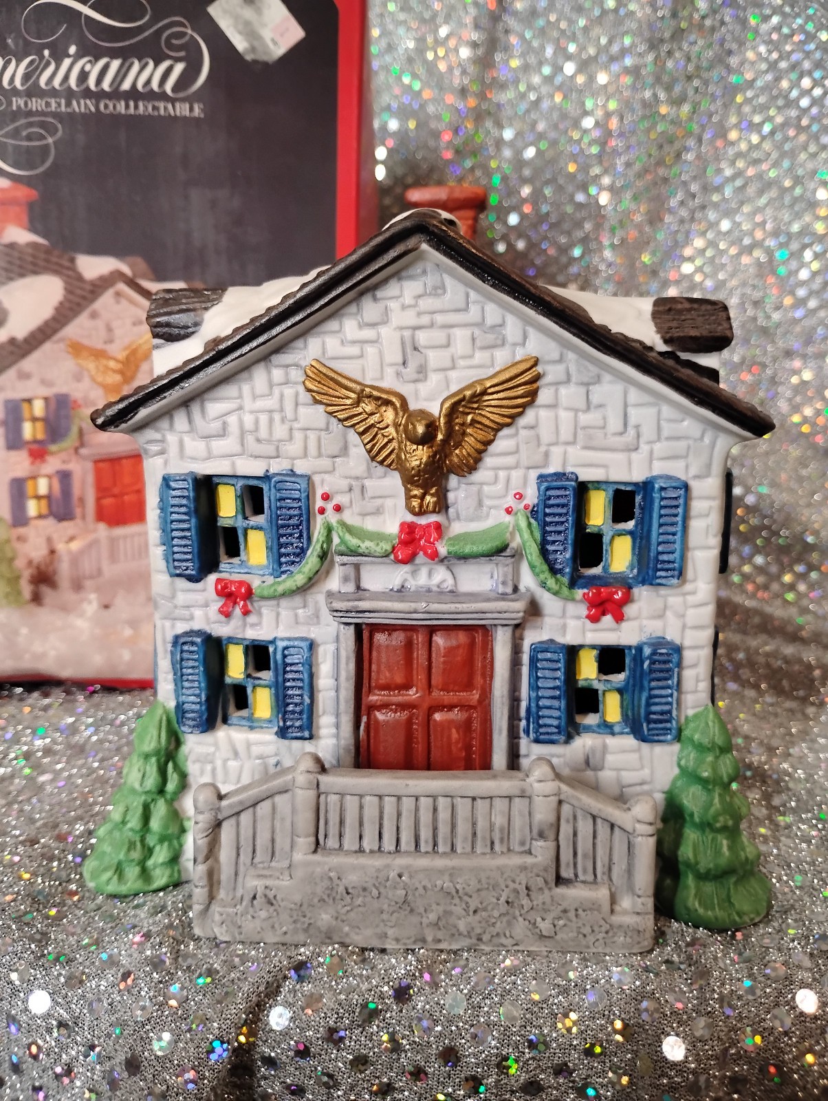 Americana Lighted Christmas Village House Cottage 1992