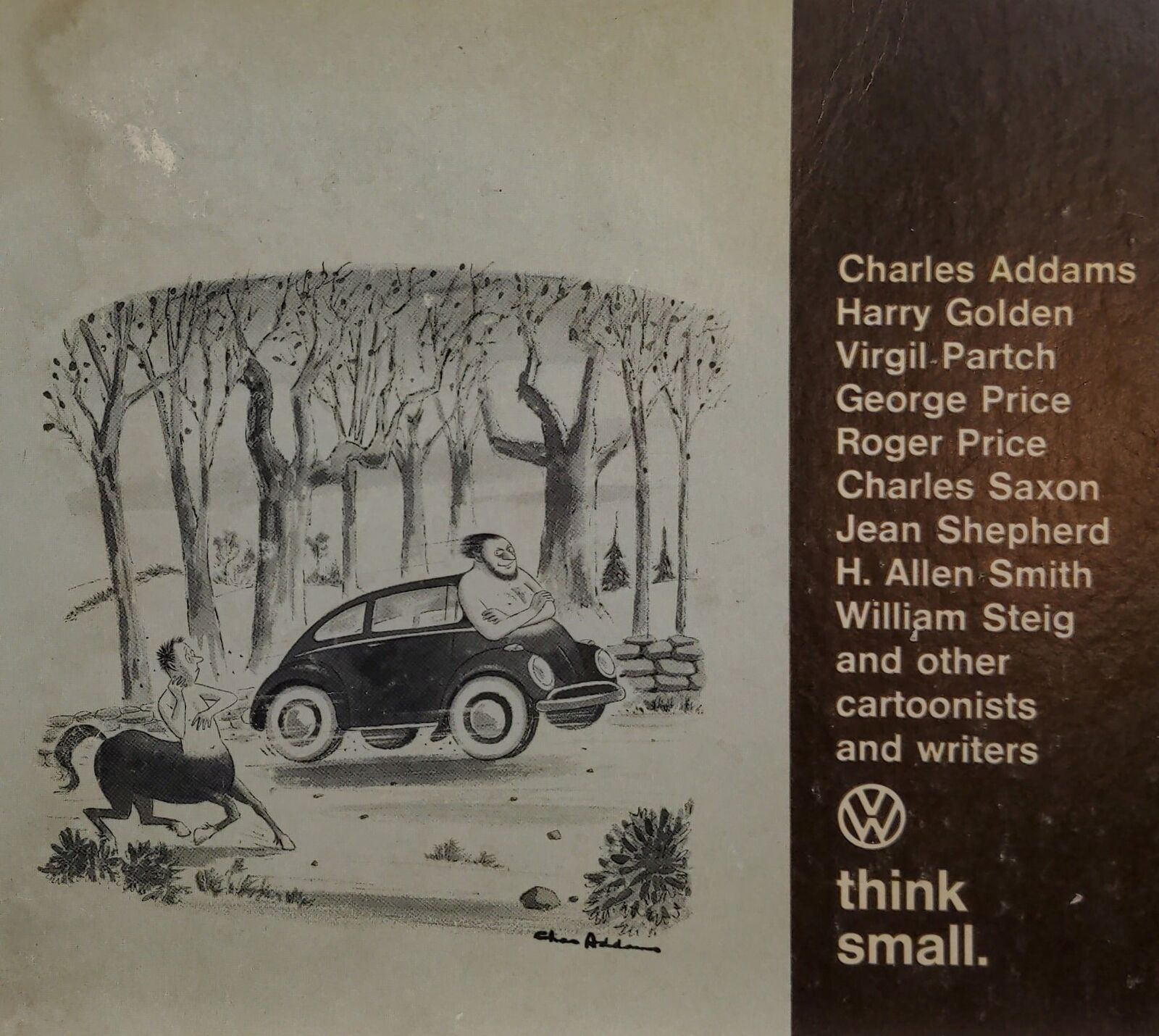 VW ~ Illustrated Cartoons and Jokes, THINK SMALL Hardcover Book 1967 Volkswagen