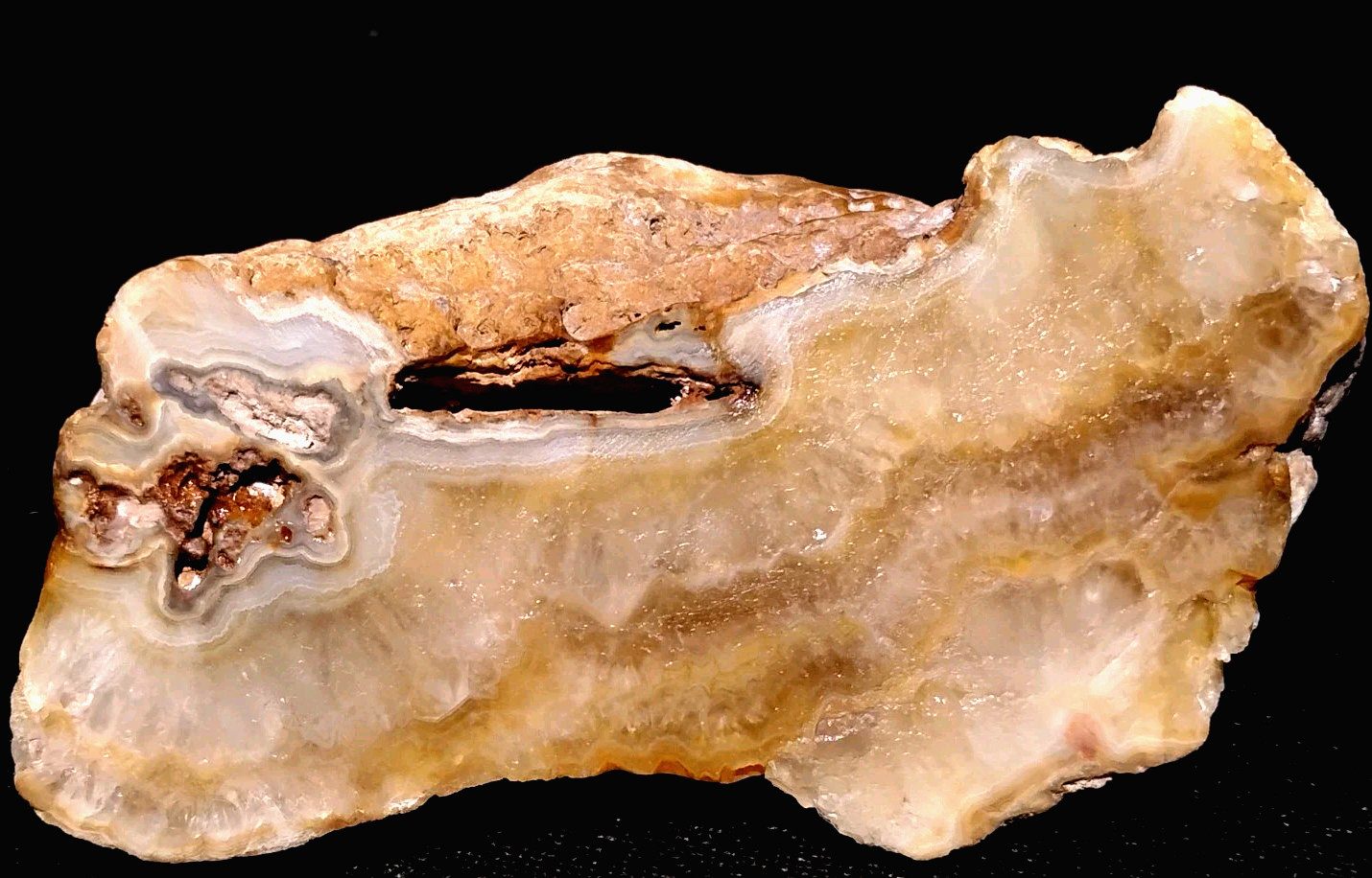 Massive 2lb 0.9oz Missouri Agate Haunted Ridge Druzy Vug Cabinet Piece