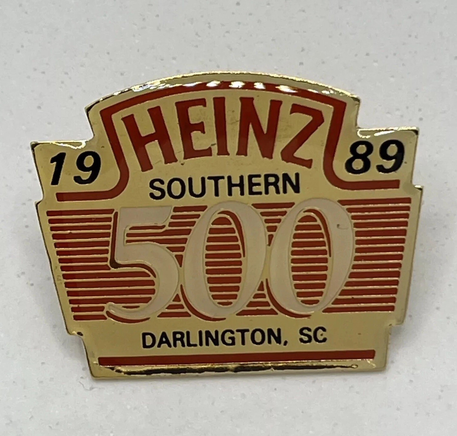 1989 Heinz Southern 500 Darlington Raceway South Carolina Racing Lapel Hat Pin