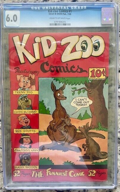 KID ZOO COMICS #1 RARE CGC 6.0 1948 GOLDEN AGE LOW POP 