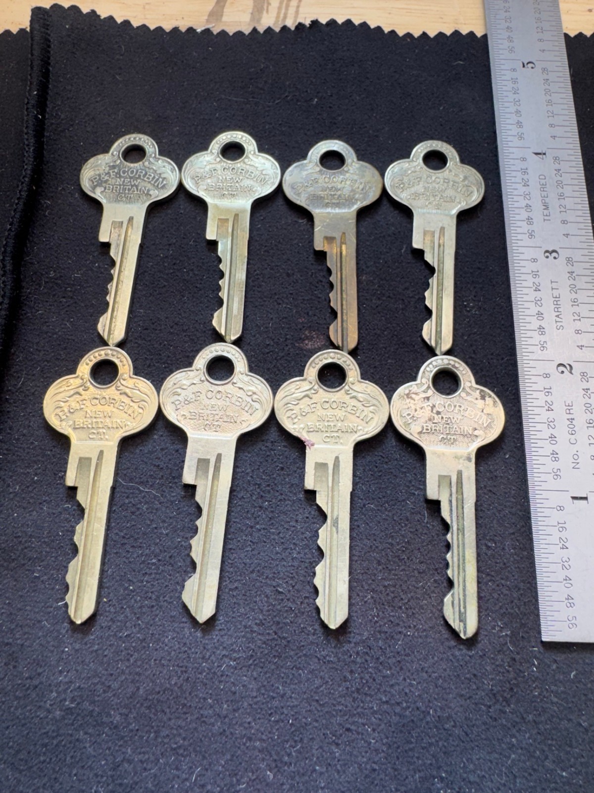 Lot of 8 Vintage P&F Corbin New Britain CT Ornate Bow Flat Keys Lot of 8 Vintage P&F Corbin New Britain CT Ornate Bow Flat Keys