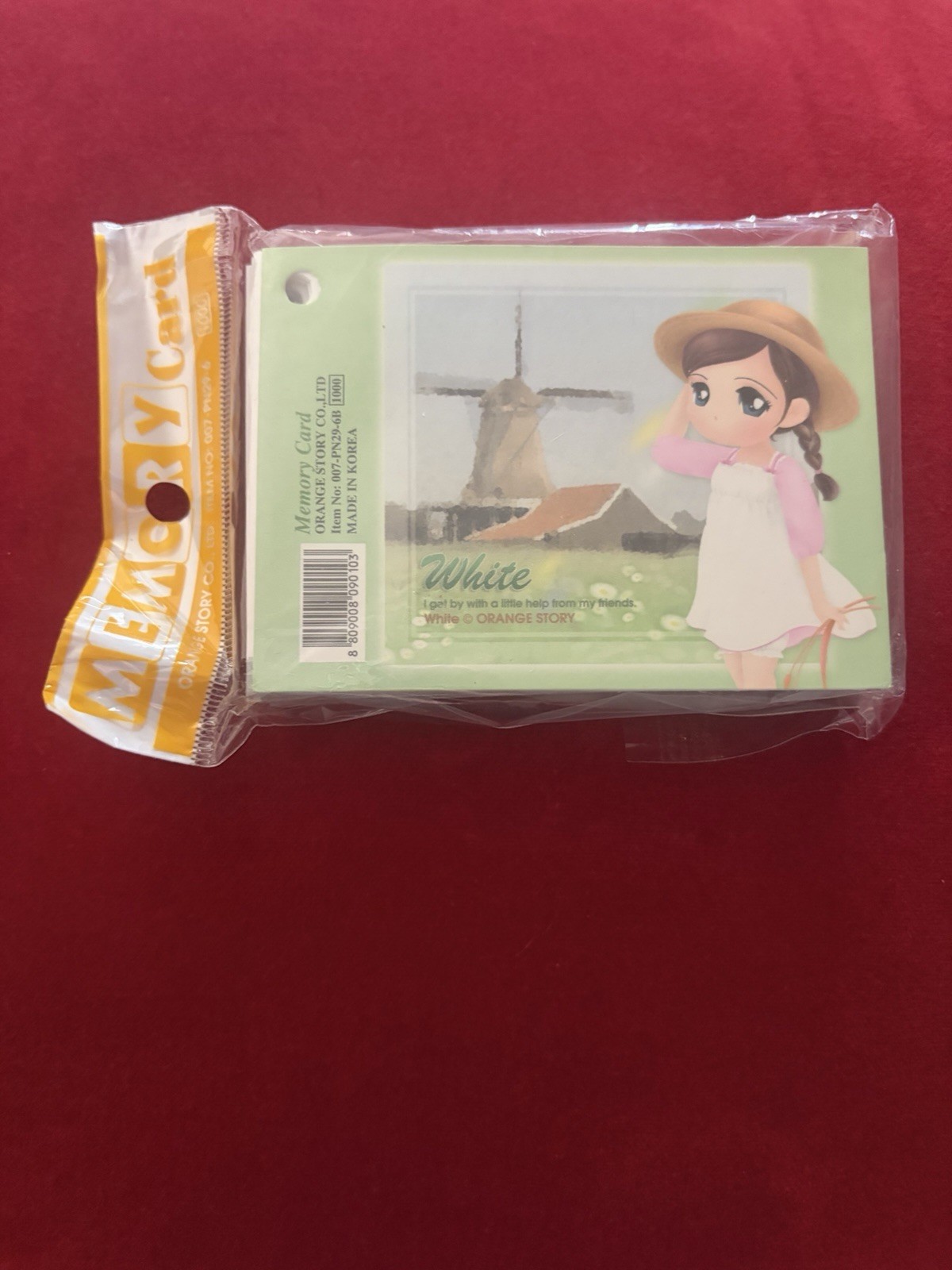 Vtg Lovely white orange story Memory Cards New Sealed Rare