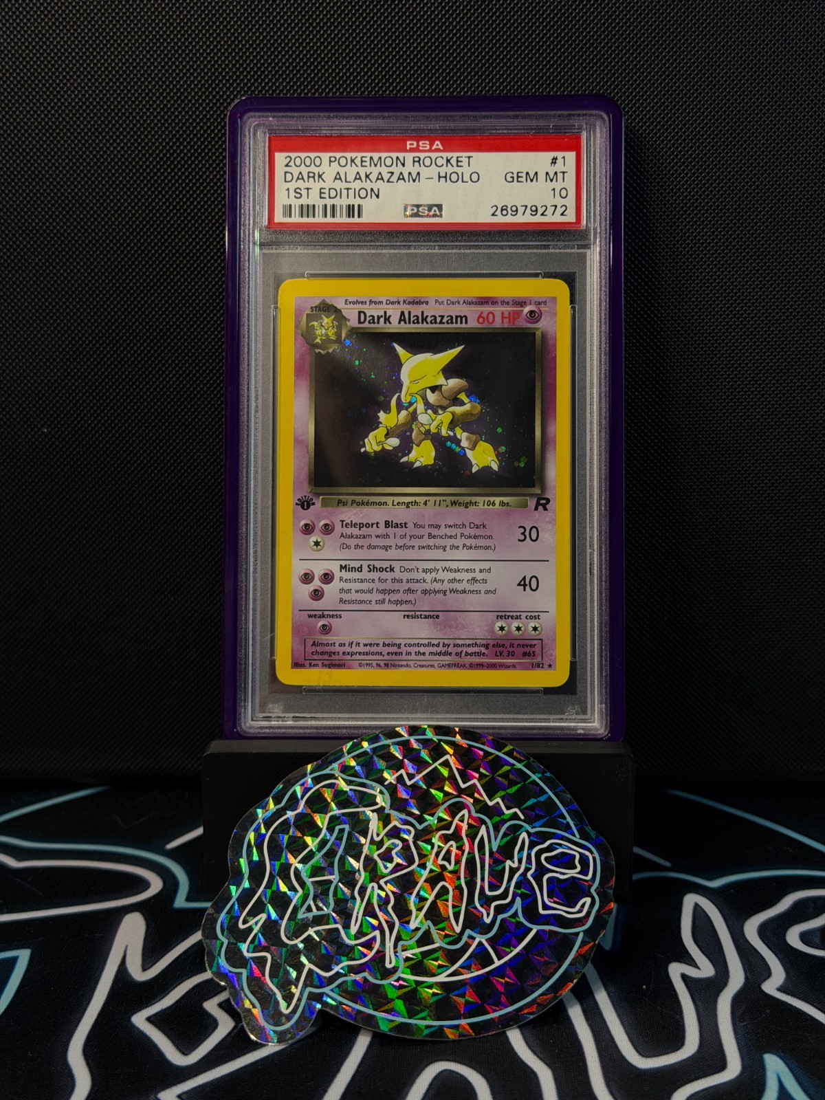 2000 Pokemon Dark Alakazam Holo 1st Edition Team Rocket #1 PSA 10 GEM MT