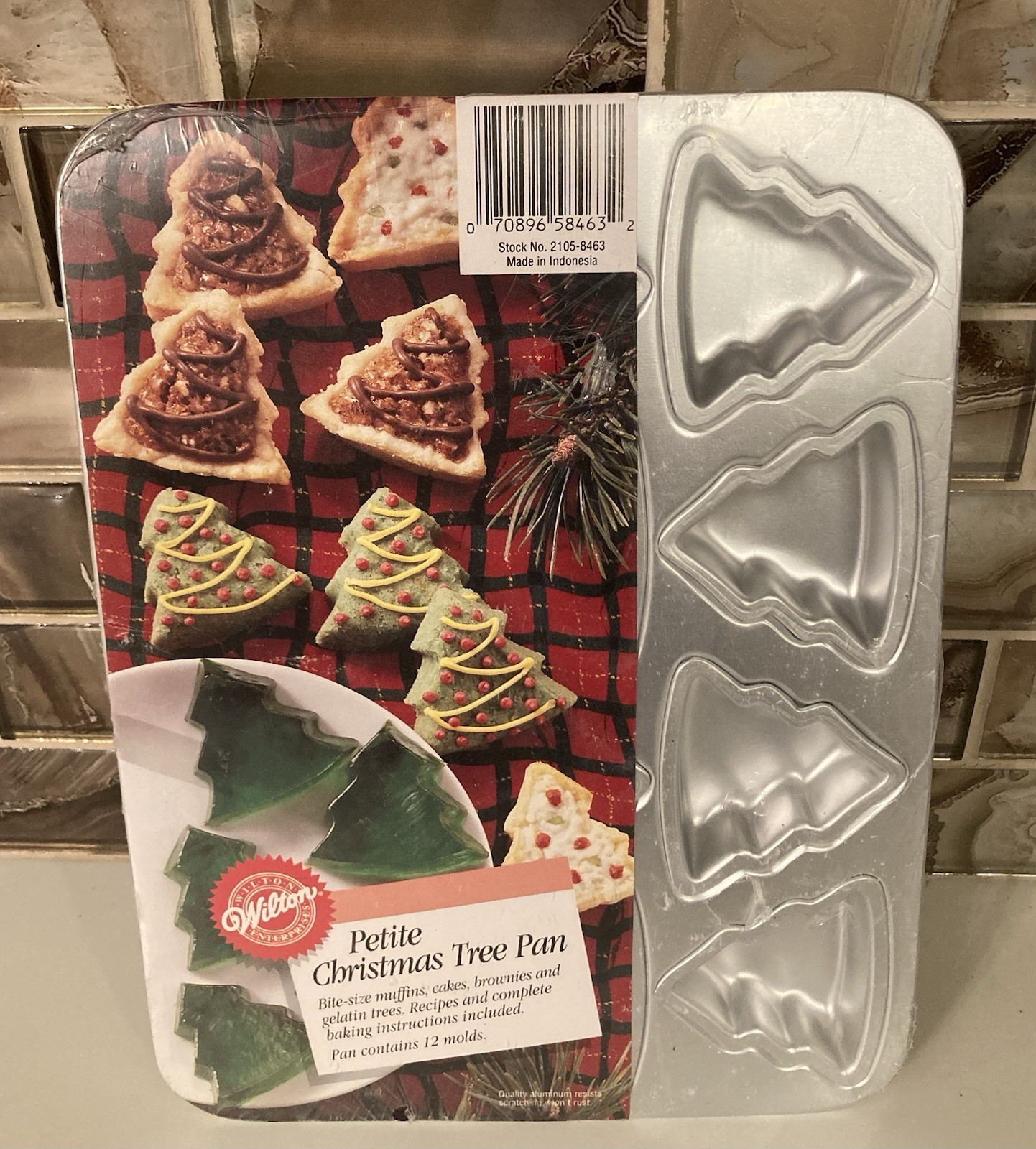 Vintage 1994 Wilton Christmas Petite Tree Baking Pan 12 Molds Aluminum Holiday Vintage 1994 Wilton Christmas Petite Tree Baking Pan 12 Molds Aluminum Holiday