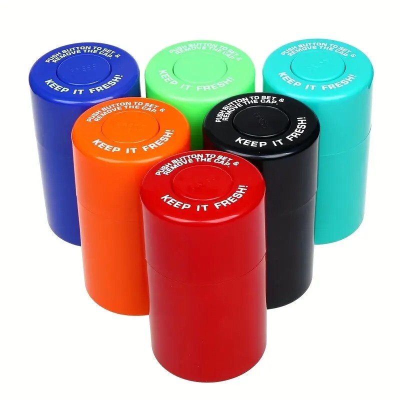 Airtight Stash Can - large, press-button airtight canister