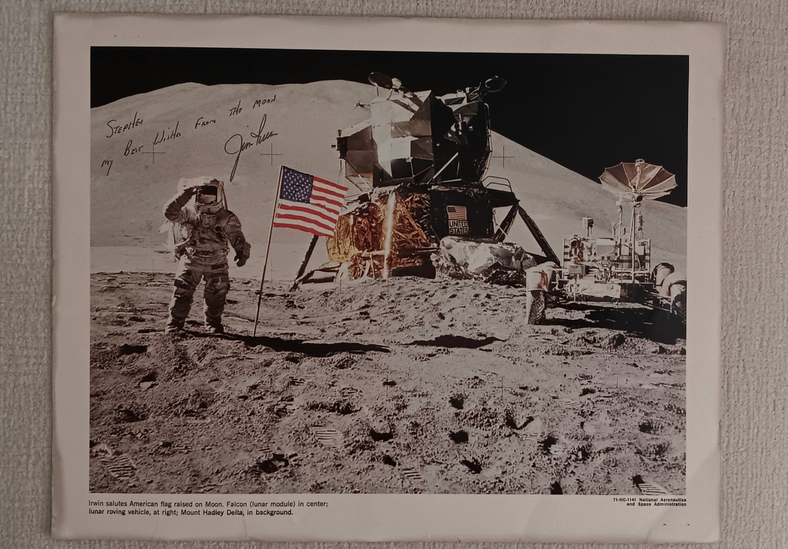 SIGNED Astronaut JAMES IRWIN NASA Apollo 15 Photo 11x14\