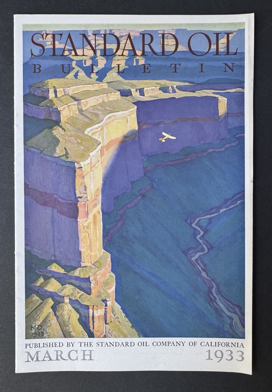 Vintage Standard Oil Co Bulletin Maynard Dixon Grand Canyon March 1933