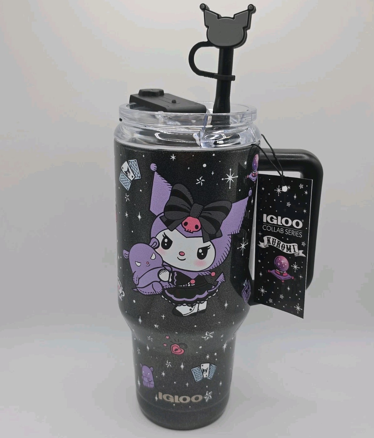 KUROMI Hello Kitty 32oz Tumbler Igloo Stainless Steel 3D Graphics Black NWT