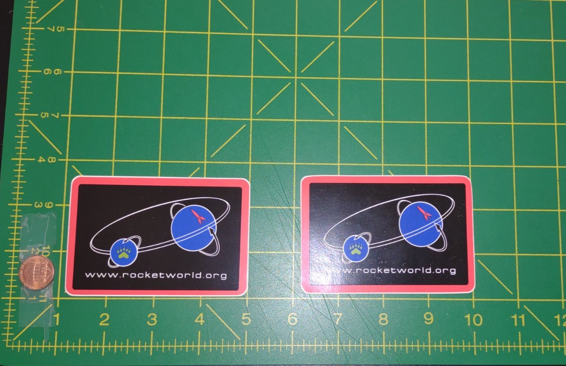 Rocket World Planet Orbit Logo Vinyl Decal Promo Stickers Lot