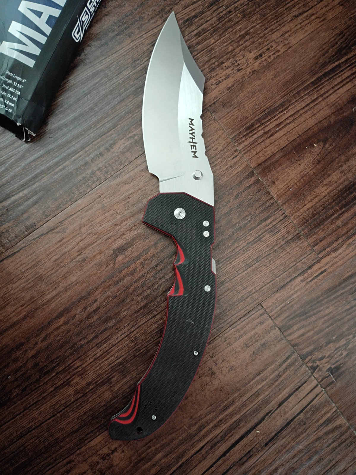 Cold Steel Mayhem Aus10a Atlas Lock Cleaver Red G10  CS-FL-60DPLM