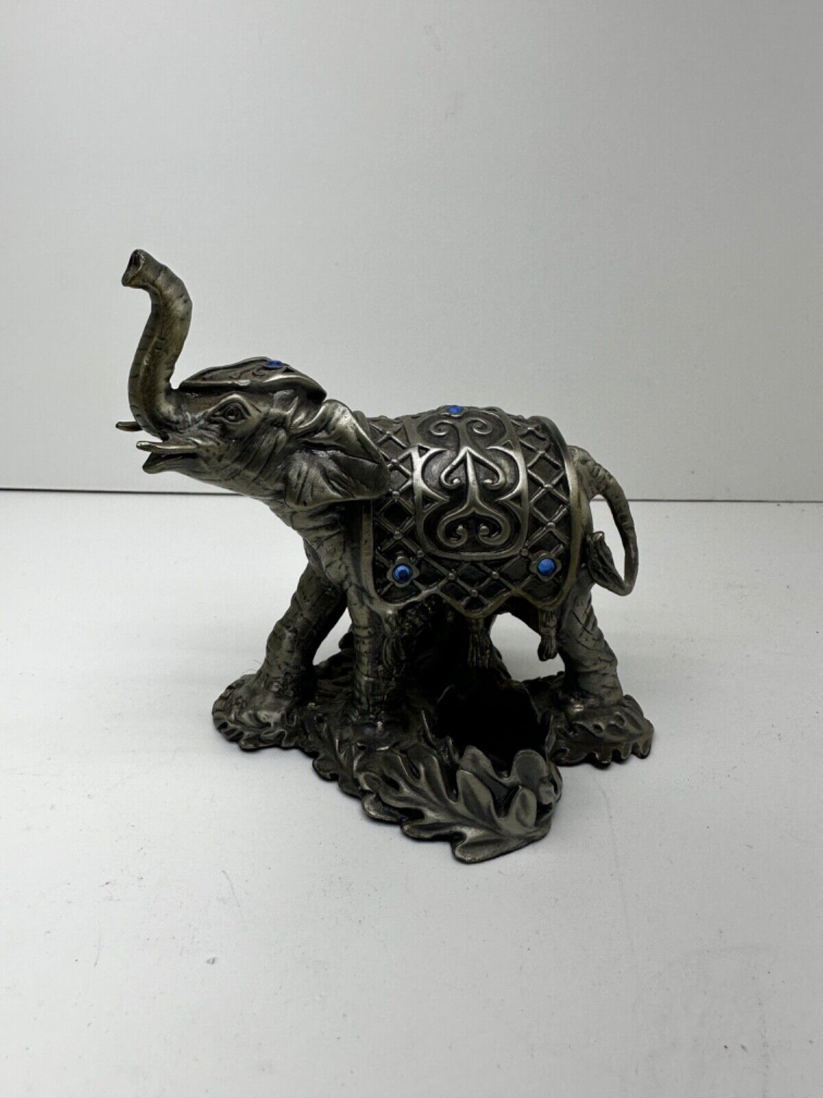 Beautiful Elephant Candle Holder, metal with stones
