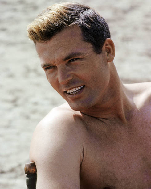 Ty Hardin on the set of television series \'Bronco\' 1958 Old Photo