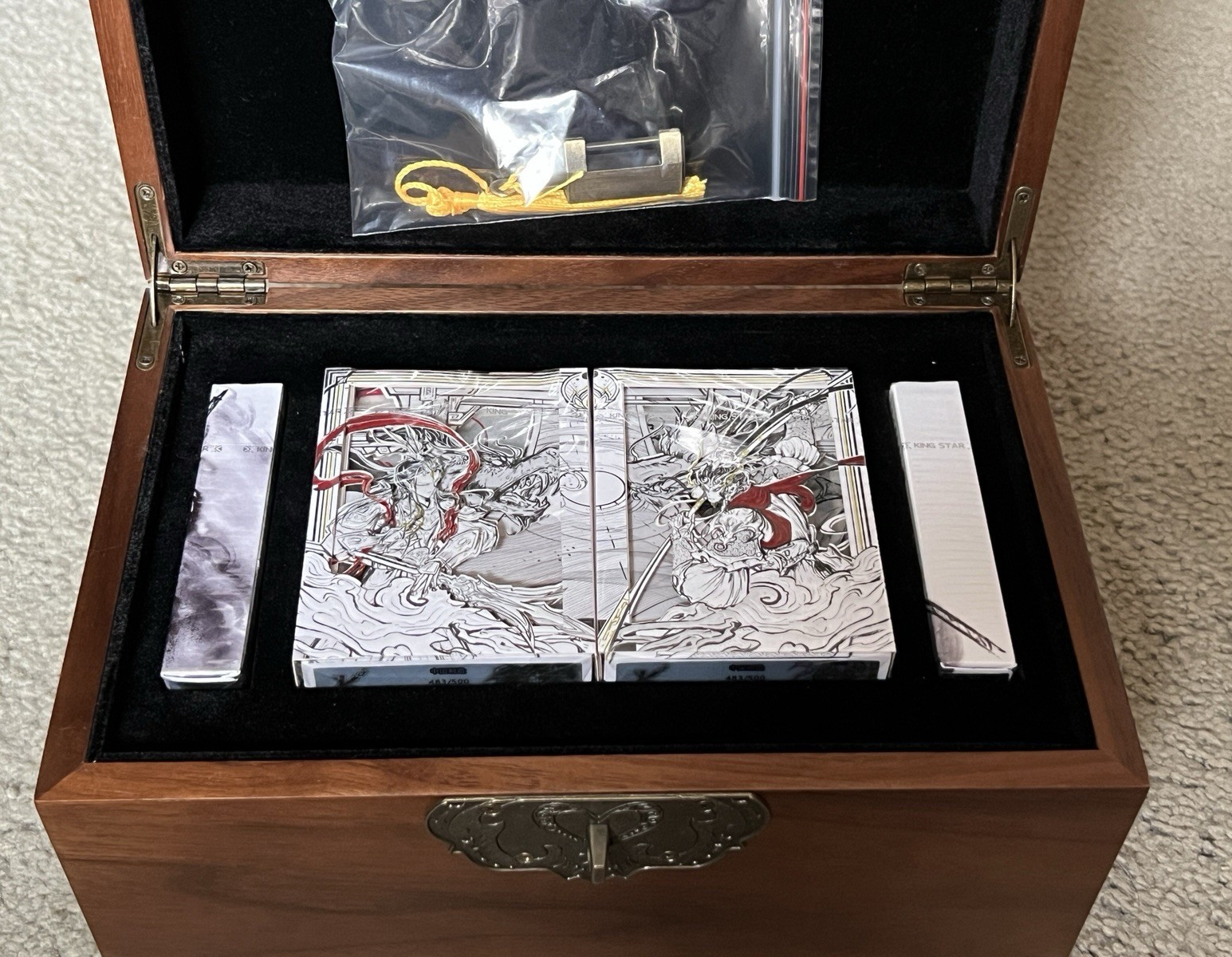 The Monkey King Wooden Box - Hollow Cut & Ink Er Lang & Monkey King - King Star