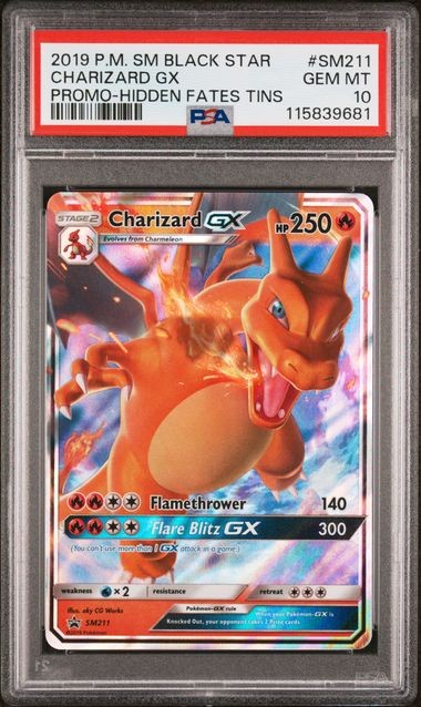 PSA 10 POKEMON SUN & MOON BLACK STAR PROMOS #SM211 CHARIZARD GX