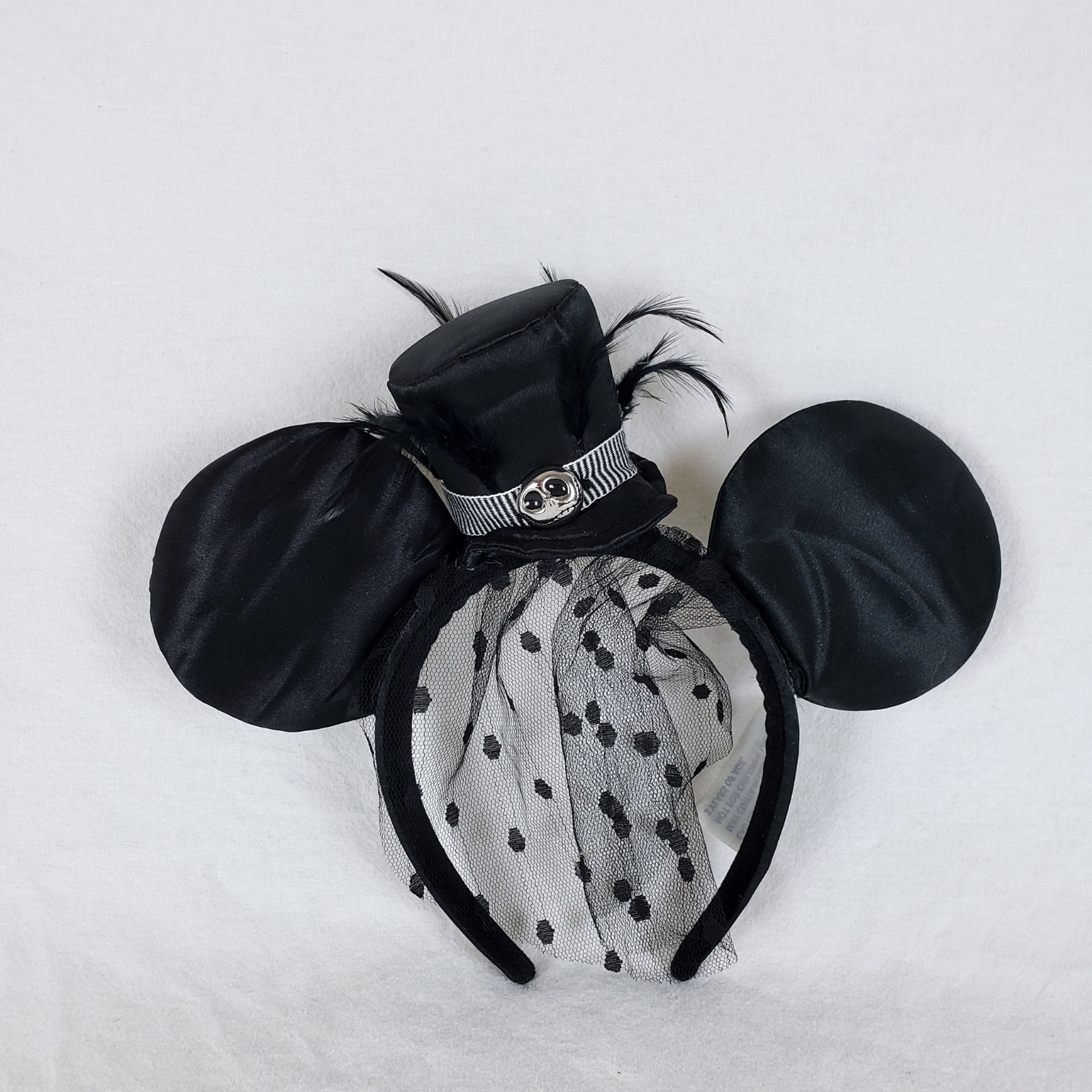 Disney Parks Nightmare Before Christmas Ears Headband Tophat Veil Black
