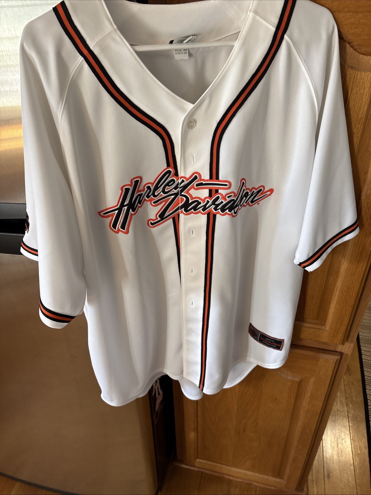 Excellent Cond Harley Davidson Baseball Jersey Embroidered Dover Ohio Mens XL