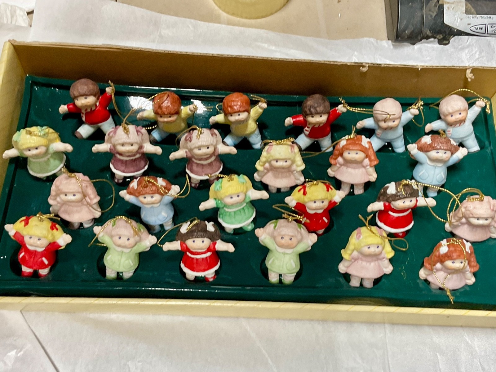 24 Cabbage Patch Kids Ornaments Porcelain Ceramic 1983 with original box