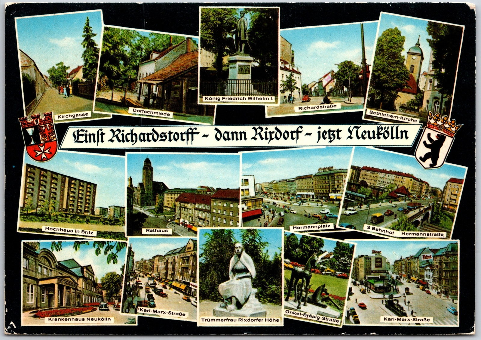 Einlt Richardstorff - Dann Rirdorf - Iet Neurolln Kirchgasse Dorfachmie Postcard Einlt Richardstorff - Dann Rirdorf - Iet Neurolln Kirchgasse Dorfachmie Postcard