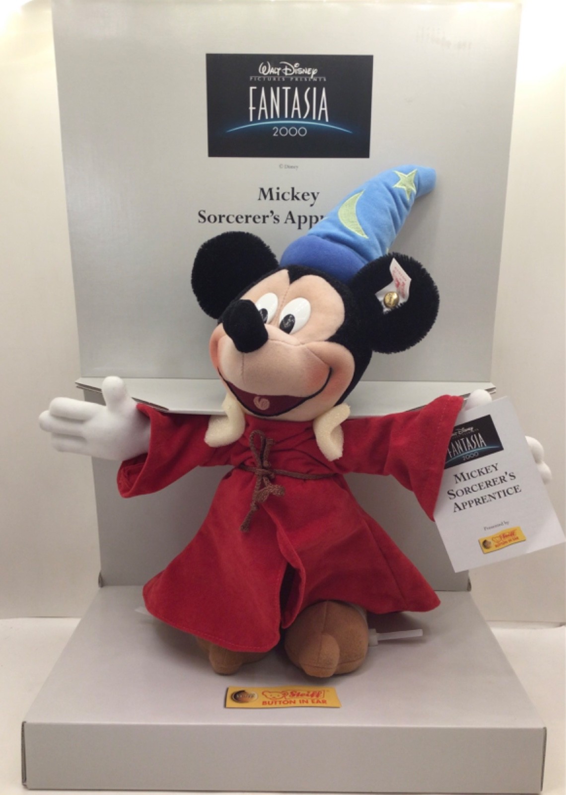 Disney Fantasia 2000 Steiff Mickey Sorcerer\'s Apprentice  Plush Toy w/Tags & Box