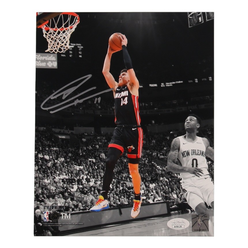 Tyler Herro Signed 8x10 Miami Heat Basketball Photo AUTO JSA COA
