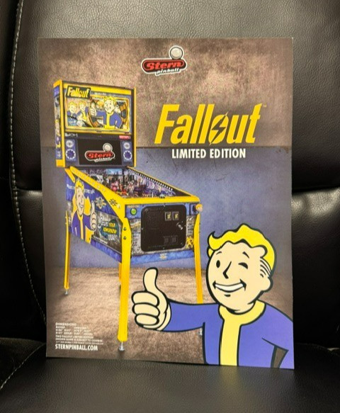 Stern Pinball Frameable Brochure - 8.5\'\' x 11\'\' - Fallout LE- x2 Copies