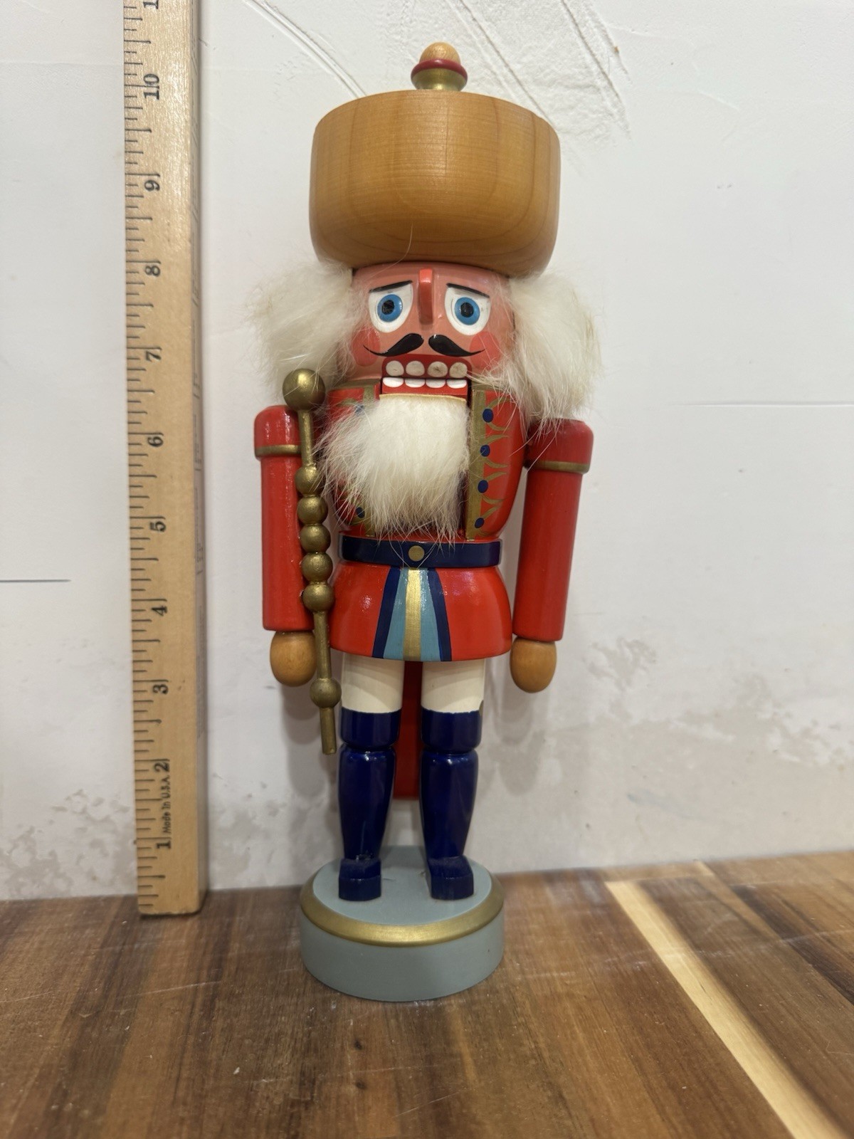 Vintage Erzgebirge Expertic Volkunst Red NUTCRACKER Soldier Handmade Germany GDR