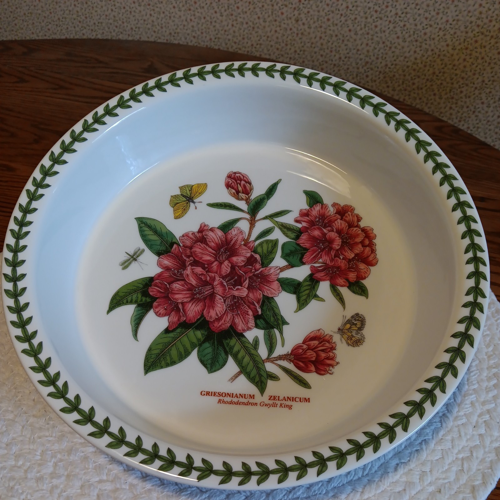 Portmeirion Botanic Garden Rhododendron Pie Plate ~ 10.5\