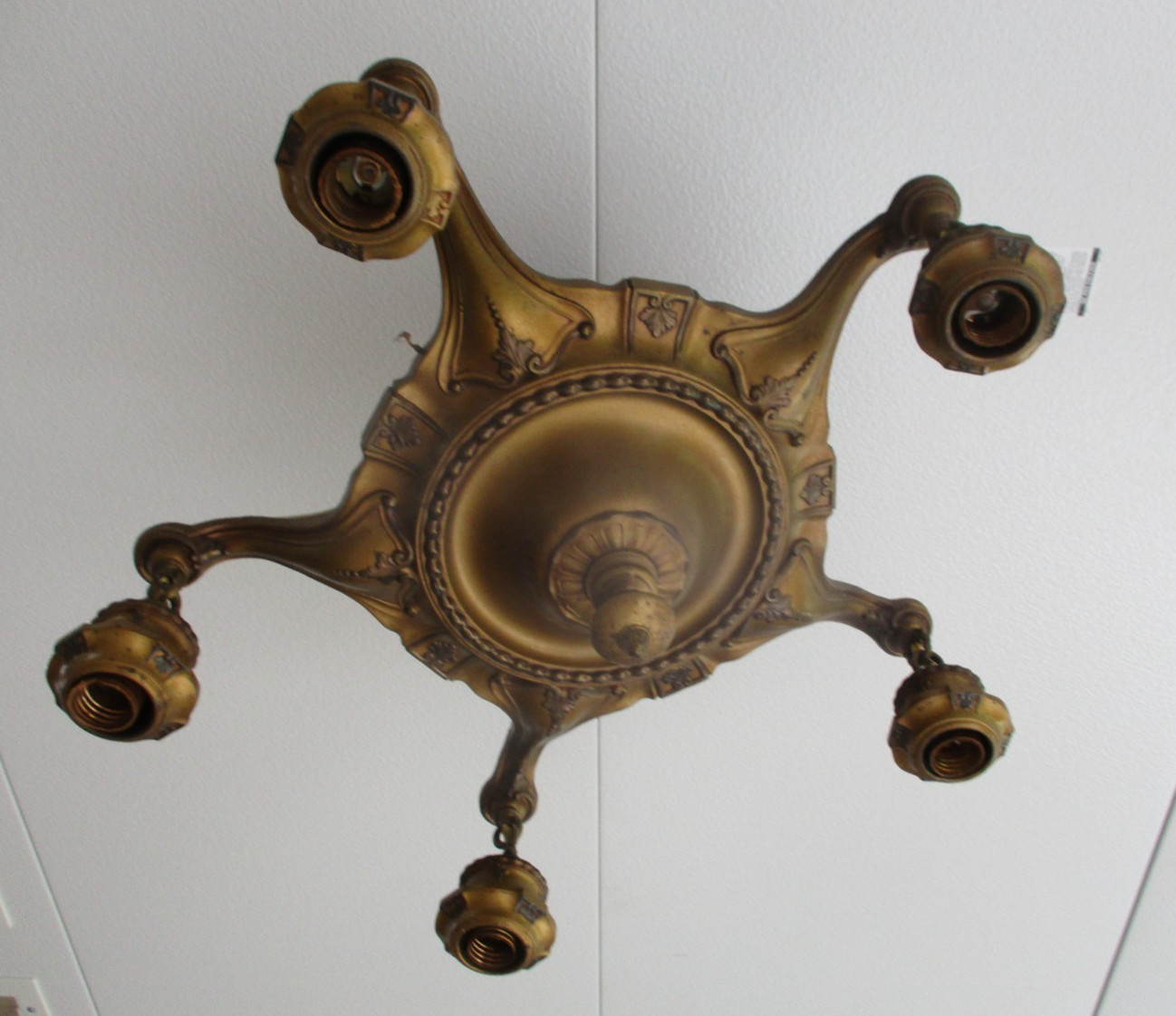 Antique Victorian 5 LIGHT Brass Chandelier