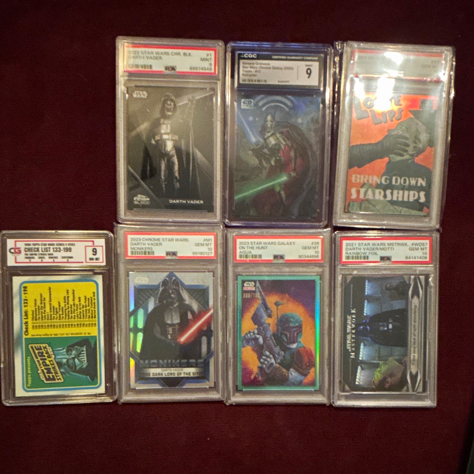 Topps Star Wars PSA/CGC Graded Card Lot 7 Darth Vader Boba Fett 2022 #1