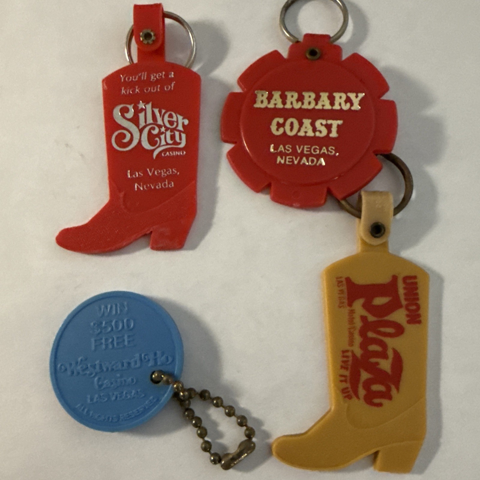 Las Vegas Vintage Keyring Lot Union Plaza Silver City Barbary Royal Inn Casinos