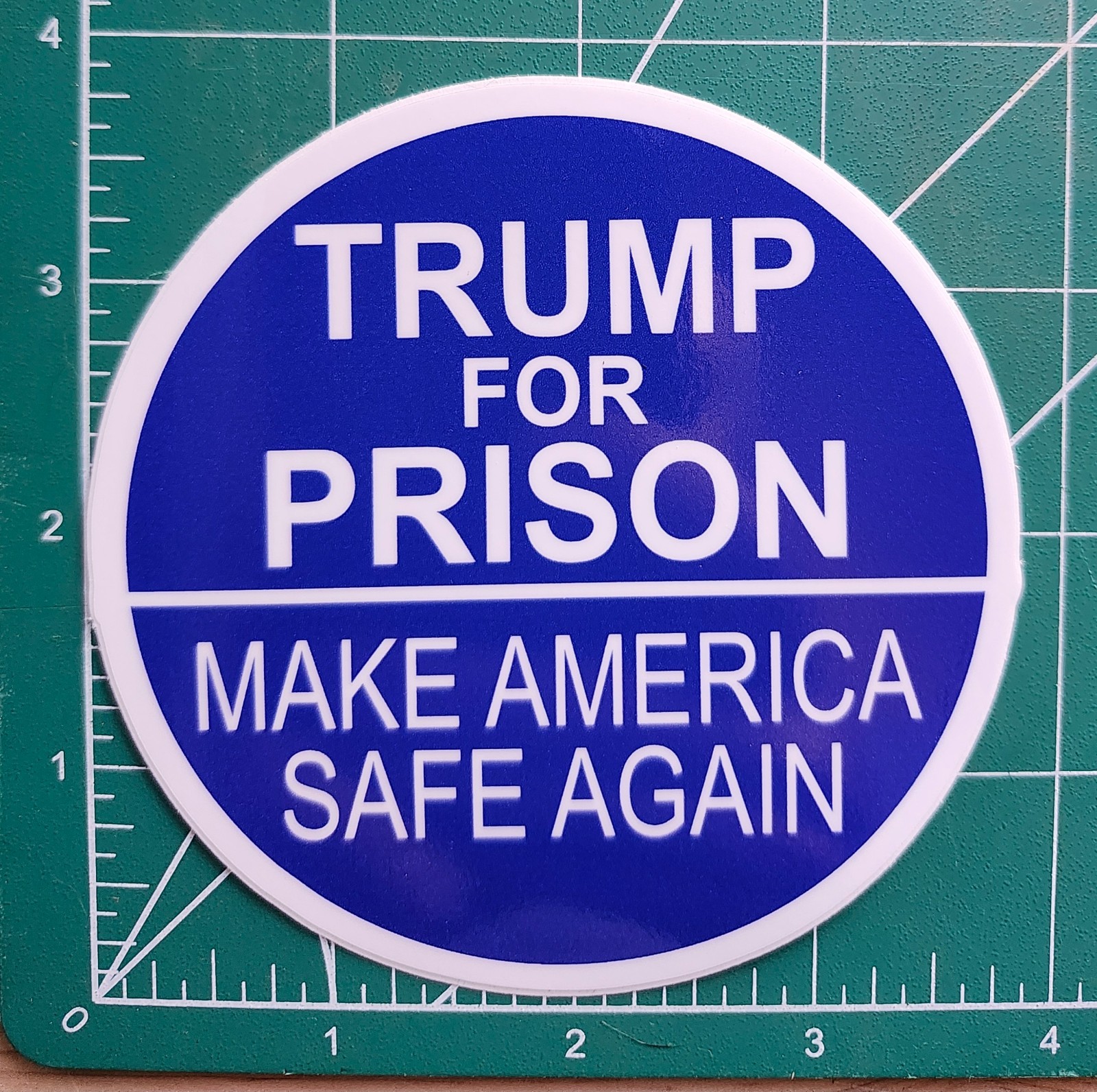 Trump For Prison Make America Safe Again POLITICAL BUMPER STICKER  ANTI TRUMP
