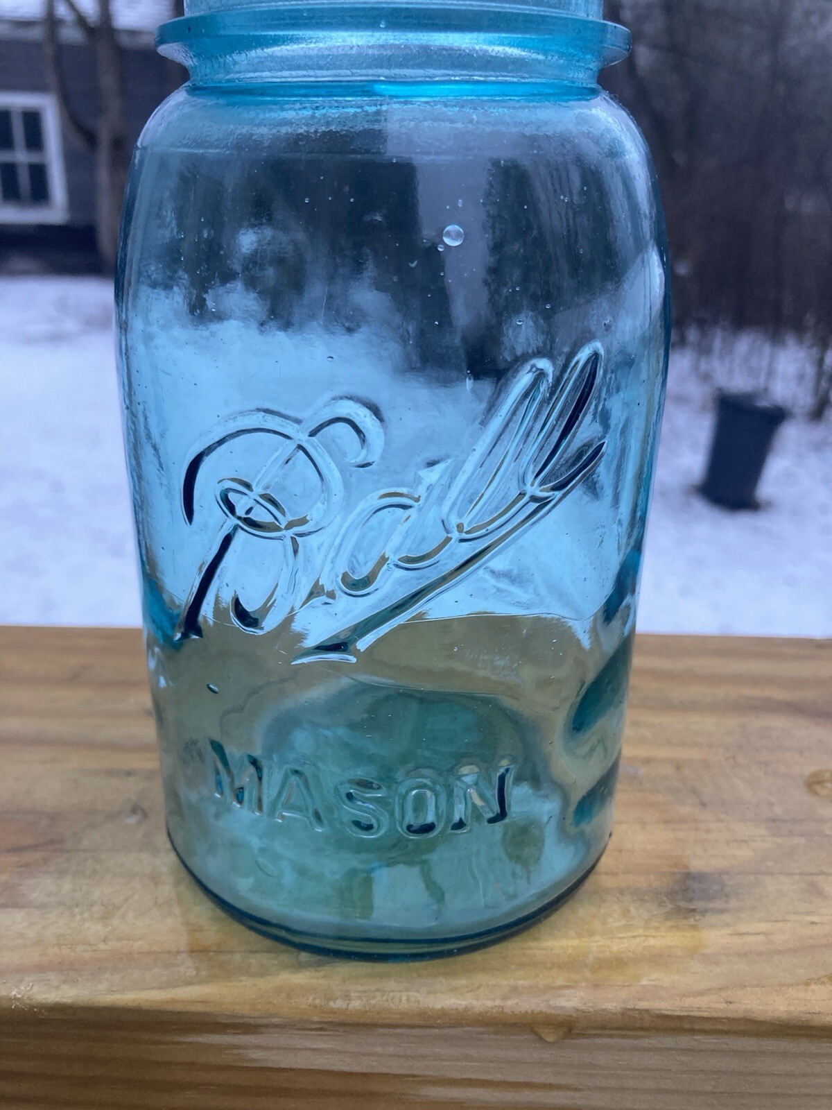 Vtg Rare Sloped, #5 Blue Ball Mason Jar#5 Lid, Many Bubbles & Errors 1910-1923 Vtg Rare Sloped, #5 Blue Ball Mason Jar#5 Lid, Many Bubbles & Errors 1910-1923