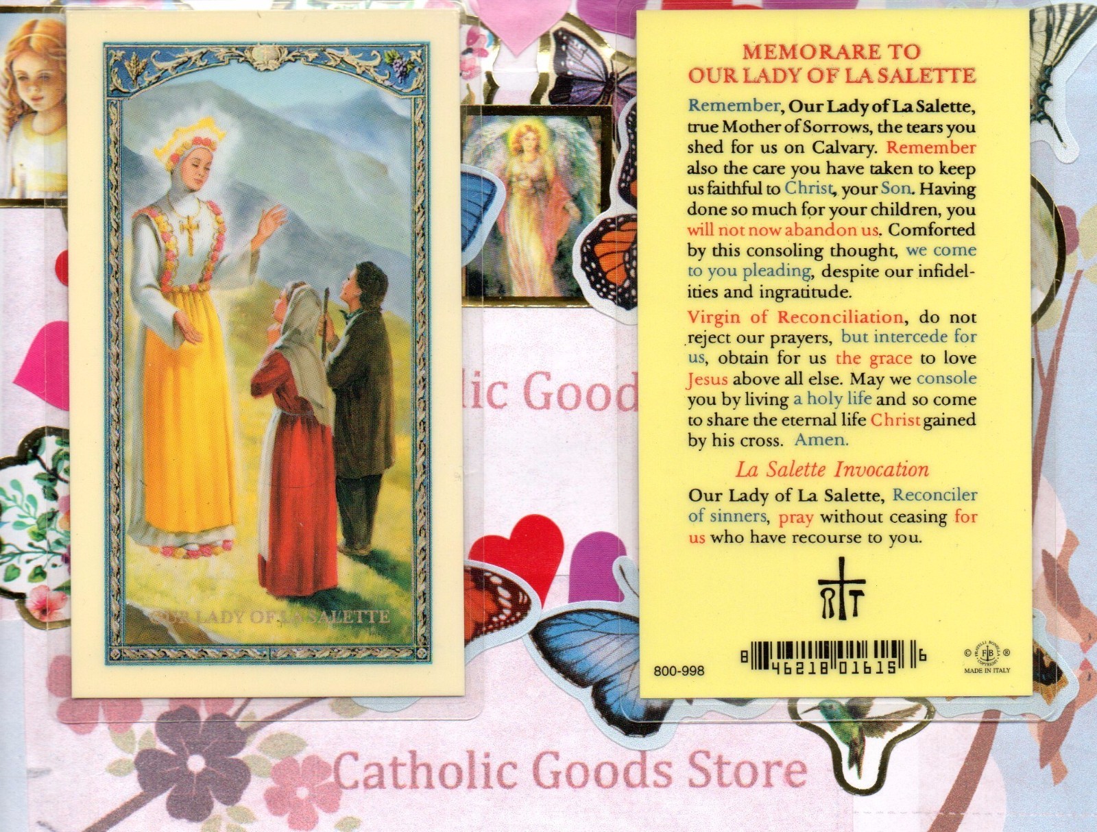Memorare to Our Lady of La Salette - Laminated Holy Card 294 Memorare to Our Lady of La Salette - Laminated Holy Card 294