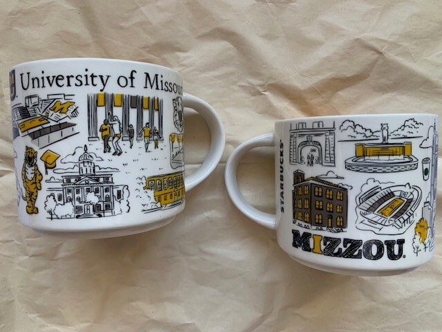 (2) University of Missouri Tigers Mizzou Starbucks Been There Series Coffee Mugs
