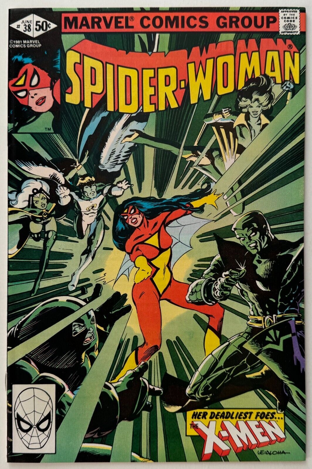 Spider-Woman 38 - X-Men Appearance - Marvel Comics 1981 Bronze Age - NM- 9.2