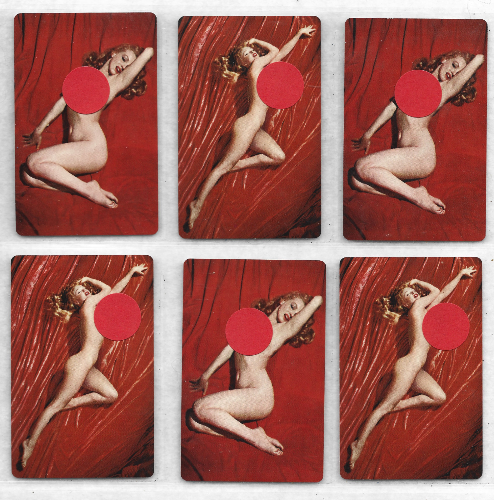 Swap 6 Marilyn Monroe Mint Vintage Pin-Up Playing Cards 1953 Photos Tom Kelly