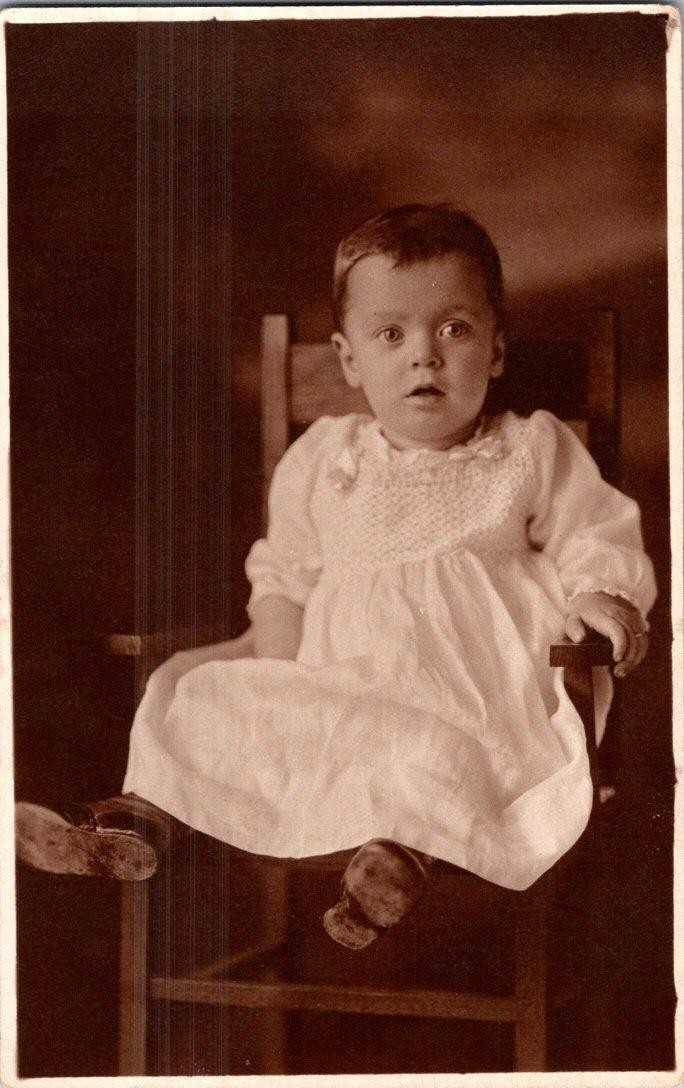 1907-10's RPPC RUTH BERNARD AGE 1 BAILEY STUDIOS NY & PHILA REAL PHOTO POSTCARD