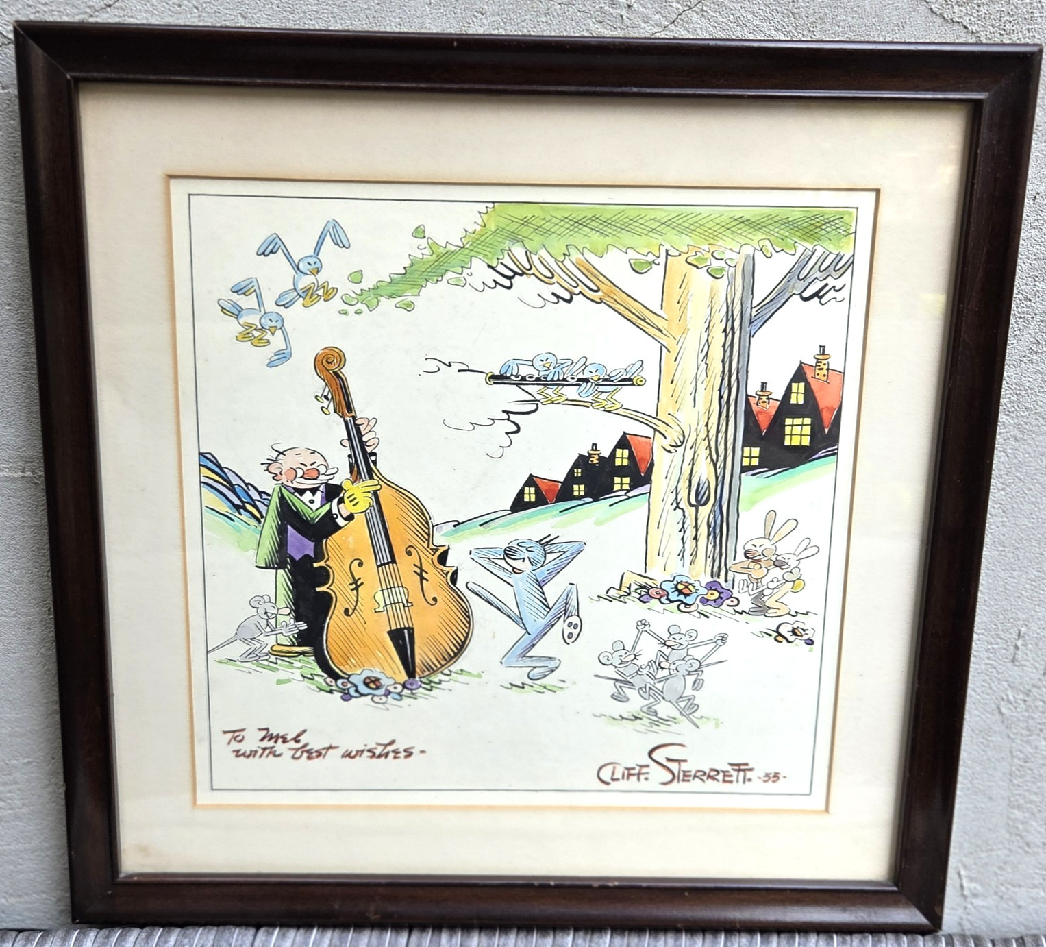 (1955) ORIGINAL Cliff Sterrett Hand-Drawn Cartoon 10x10 Panel Polly and Her Pals