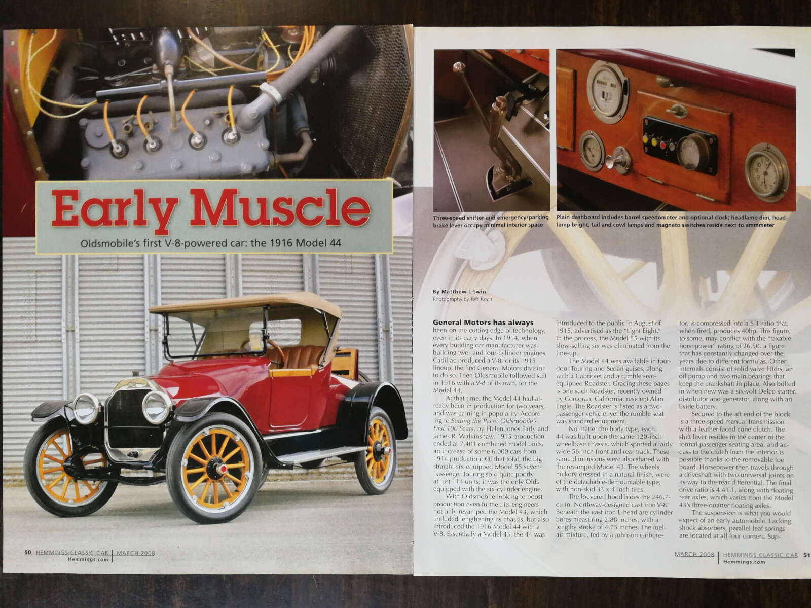1916 Oldsmobile Model 44 4-Page Original Color Article - 222