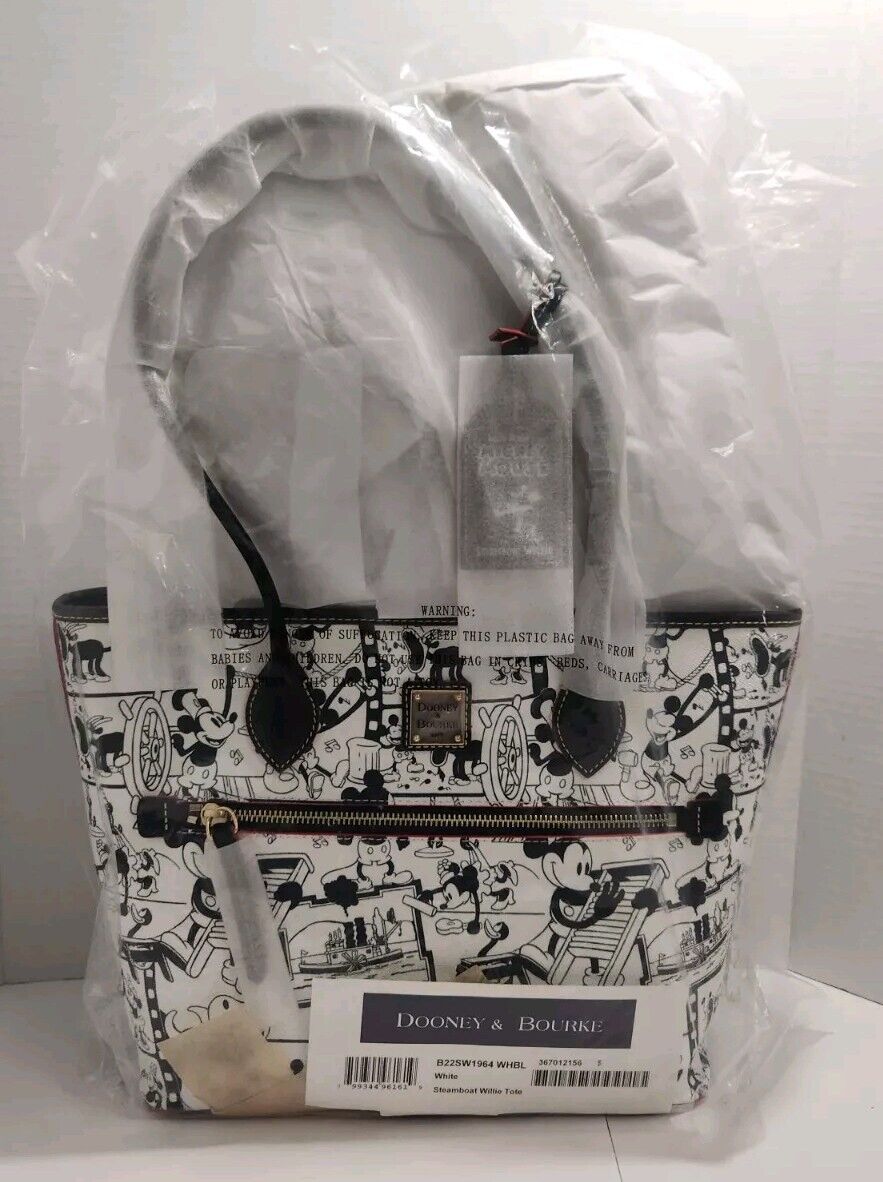 NEW NWT Disney Parks Dooney & Bourke Steamboat Willie Mickey Mouse Tote Bag 