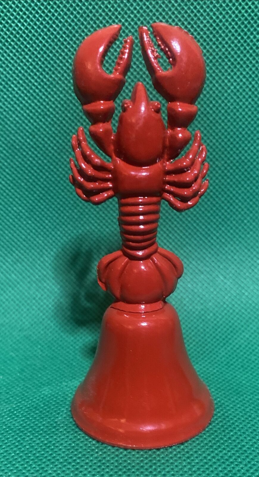 Vintage Red Enamel Metal  Lobster Bell 4”